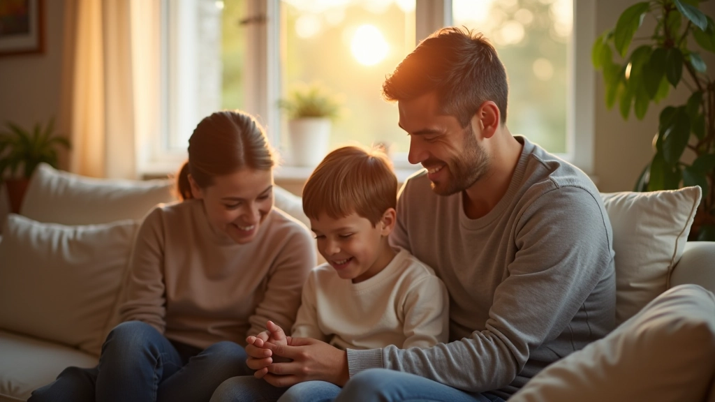 Famille avec enfants recevant des allocations CAF